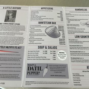 Commander's Shellfish Camp - Menu - Bars Near Me - St. Augustine, Florida