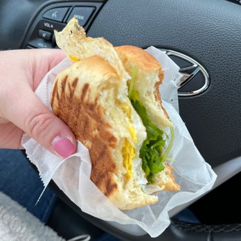 Café Arnone - Egg and arugula on brioche - Gelato Near Me - Fairlawn, Ohio Café Arnone - Egg and arugula on brioche - Gelato Near Me - Fairlawn, Ohio