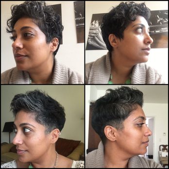 Salon Rodolphe - Top two are before, you can see my curls. Bottom two, after, curls gone bye bye. - Barbers Near Me - Brussels, BRU