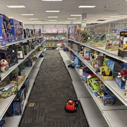 Cramped (yet empty) toy aisle