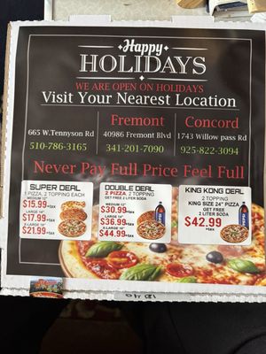 Menu photo 1 Pizza Hub Fremont, CA Menu photo 1 Pizza Hub Fremont, CA