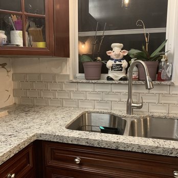 A Counter Tops - Tiling backsplash....look how beautiful the countertops look with this tile! - Countertop Installation Near Me - Plantation, Florida