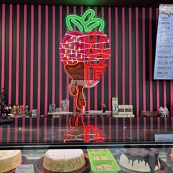 Dessert area with logo