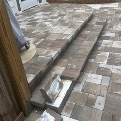 Patriot Landscape Solutions - Failing steps. Very dangerous. Improper adhesive used!
