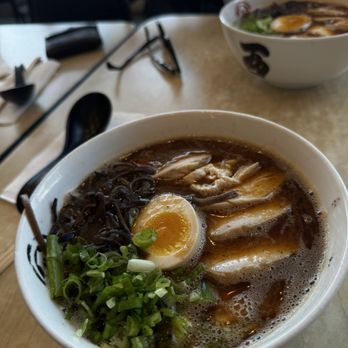Kashiwa Ramen - Black Spicy Black Garlic Ramen with Chicken (Wavy noodle) (Normal Broth) - Ramen Near Me - Costa Mesa, California Kashiwa Ramen - Black Spicy Black Garlic Ramen with Chicken (Wavy noodle) (Normal Broth) - Ramen Near Me - Costa Mesa, California