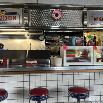 The Madison Diner - Inside diner, too cute with oldies playing! - American Near Me - Bainbridge Island, Washington The Madison Diner - Inside diner, too cute with oldies playing! - American Near Me - Bainbridge Island, Washington