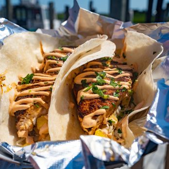 Hooked Up Seafood - Blackened Swordfish tacos, a customer favorite - Seafood Near Me - Wildwood, New Jersey