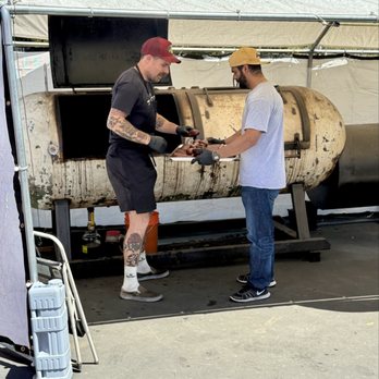 Pico’s BBQ - Pitmaster Russell Savage (left) and employee - Barbeque Near Me - Redwood City , California