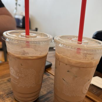 Just Love Coffee Cafe - Champlin - Mocha on the left, Cha Cha Latte on the right - Breakfast & Brunch Near Me - Champlin, Minnesota Just Love Coffee Cafe - Champlin - Mocha on the left, Cha Cha Latte on the right - Breakfast & Brunch Near Me - Champlin, Minnesota