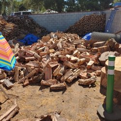 Split wood ready to burn
