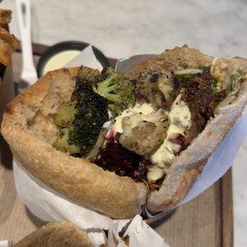 Elite Week: Brassica - Pita sandwich with Brisket - Yelp Events Near Me - Houston, Texas Elite Week: Brassica - Pita sandwich with Brisket - Yelp Events Near Me - Houston, Texas