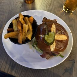 Yak Burger with fries