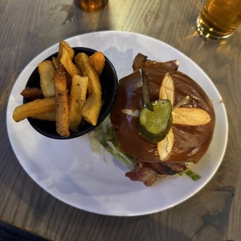 49th State Brewing - Anchorage - Yak Burger with fries - Breweries Near Me - Anchorage, Alaska