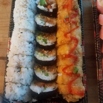 JJ Sushi - Left to right: California roll, Macho roll and Tempura roll. - Sushi Bars Near Me - Sparks, Nevada