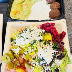 Olive U Mediterranean Grill - Bowl with appetizer trio