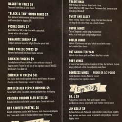 Fountains Tavern - Menu
