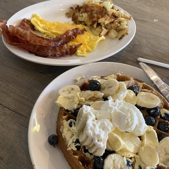 The Brunch House - Waffle combo w/ Berrynana waffle. Yummy! - Mexican Near Me - Westminster, Colorado The Brunch House - Waffle combo w/ Berrynana waffle. Yummy! - Mexican Near Me - Westminster, Colorado