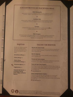 Menu photo 4 Hacienda Sisal Cancún, ROO Menu photo 4 Hacienda Sisal Cancún, ROO