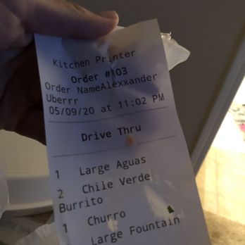Panchos - Receipt - Mexican Near Me - Chula Vista, California
