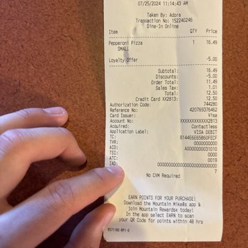 Mountain Mike's Pizza - My receipt - Pizza Near Me - Sonora, California Mountain Mike's Pizza - My receipt - Pizza Near Me - Sonora, California
