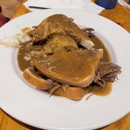 Hot roast beef sandwich Hot roast beef sandwich