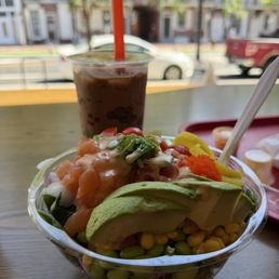 Poke salad and classic boba tea
