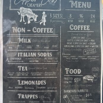 Copper Cow Creamery - Menu - Coffee & Tea Near Me - Melba, Idaho Copper Cow Creamery - Menu - Coffee & Tea Near Me - Melba, Idaho