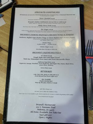 Menu photo 3 Briandi's Nokomis, FL
