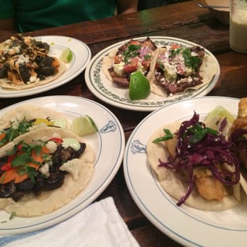 Antique Taco - Clockwise from top right: grilled ribeye, fish, mushroom, and shrimp tacos - Venues & Event Spaces Near Me - Chicago, Illinois Antique Taco - Clockwise from top right: grilled ribeye, fish, mushroom, and shrimp tacos - Venues & Event Spaces Near Me - Chicago, Illinois