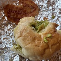 Sully’s Steamers - A California steamer: plain bagel, weak bacon, egg well cooked, and avocado smash.