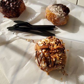 Parlor Doughnuts - Chocolate Chocolate, Turtle Cheesecake (front) and Churro - Donuts Near Me - Oceanside, California Parlor Doughnuts - Chocolate Chocolate, Turtle Cheesecake (front) and Churro - Donuts Near Me - Oceanside, California
