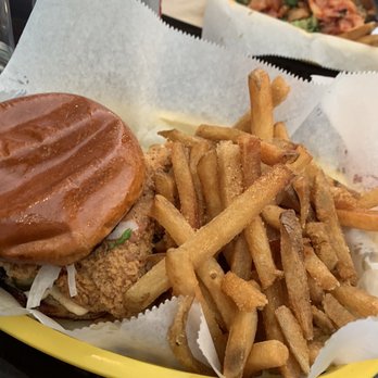 Lucky Seb’s - Fried Chicken sandwich with a side of fries - Chinese Near Me - Lawrence, Kansas
