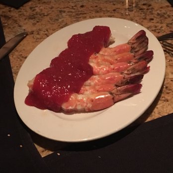 Del Frisco's Double Eagle Steakhouse - Just tossed on a bread plate with some cocktail sauce across the top. $20 - Steakhouses Near Me - Denver, Colorado Del Frisco's Double Eagle Steakhouse - Just tossed on a bread plate with some cocktail sauce across the top. $20 - Steakhouses Near Me - Denver, Colorado