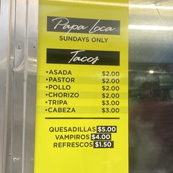 Tacos El Paisita - Menu