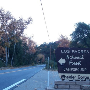 Wheeler Gorge Campground - You'll see this sign off hwy 33. - Campgrounds Near Me - Ojai, California Wheeler Gorge Campground - You'll see this sign off hwy 33. - Campgrounds Near Me - Ojai, California