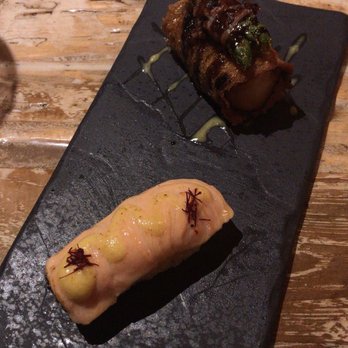 Nai - Bocados de Salmon (bottom) and Tostada de Lubina (top) - Tapas/Small Plates Near Me - New York, New York Nai - Bocados de Salmon (bottom) and Tostada de Lubina (top) - Tapas/Small Plates Near Me - New York, New York