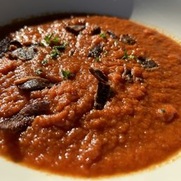 Tomato soup with bacon. Tomato soup with bacon.