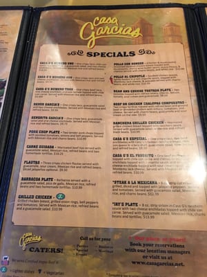 Menu photo 4 Casa Garcia's - William Cannon Austin, TX