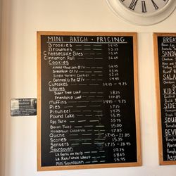 Mini Batch Bakery - Menu