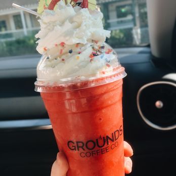 Grounds Coffee Co. - Raspberry white peach blended redbull | (ig: @alisa.eats.food) - Coffee & Tea Near Me - Woodinville, Washington