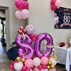 Blooz Pop Events - 80's birthday balloon arrangement