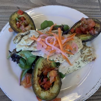 Mountain View Pub - Avocado salad with chicken. - New American Near Me - Cave Creek, Arizona Mountain View Pub - Avocado salad with chicken. - New American Near Me - Cave Creek, Arizona
