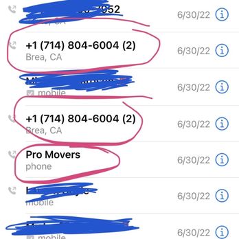 Pro Movers - Multiple attempts to find out where the movers were - Movers Near Me - Anaheim, California