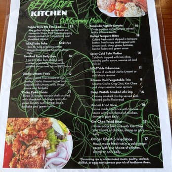 Beastside Kitchen - Lunch menu - Seafood Near Me - Honolulu, Hawaii