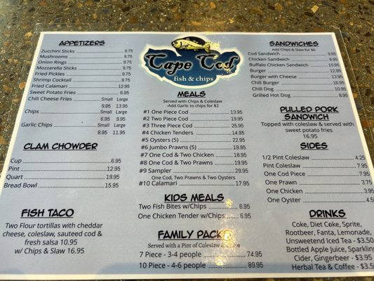 Menu photo 2 Cape Cod Fish N' Chips Cotati, CA Menu photo 2 Cape Cod Fish N' Chips Cotati, CA