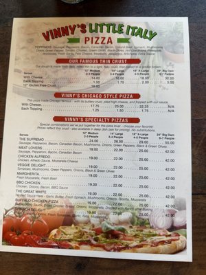 Menu photo 1 Vinny's Pizzeria Boulder City, NV Menu photo 1 Vinny's Pizzeria Boulder City, NV