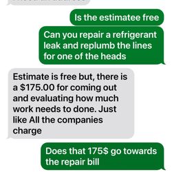 Santos HVAC Plumbing Heating & Mechanical - Text conversation
