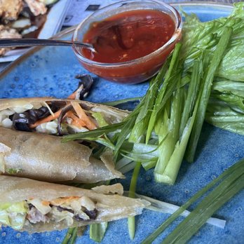 Reckless Noodle House - Mu Xu   Roast Duck Crispy Roll - yum but like where is the duck? Very sparse. - Bars Near Me - Seattle, Washington