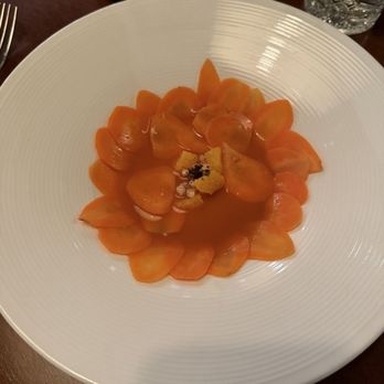 Freya - Carrot dish from tasting menu - New American Near Me - Detroit, Michigan
