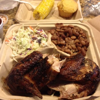 Gorilla Barbeque - 1 meat combo for about $13. Chicken, my two sides are coleslaw, corn on the cob! All combos come with rice&beans and corn bread. - Barbeque Near Me - Pacifica, California Gorilla Barbeque - 1 meat combo for about $13. Chicken, my two sides are coleslaw, corn on the cob! All combos come with rice&beans and corn bread. - Barbeque Near Me - Pacifica, California
